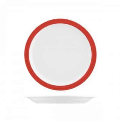 FLINDERS RED SAVOY ROUND PLATE NARROW RIM 165MM