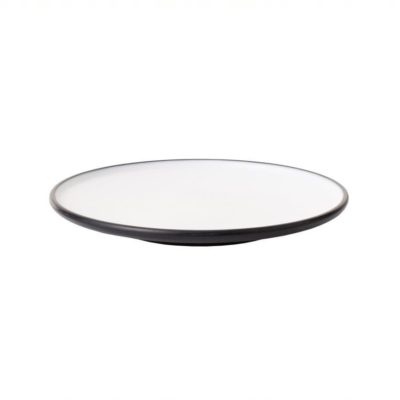 CC-Dual Colour Round Plate 16.7cm - White & Black