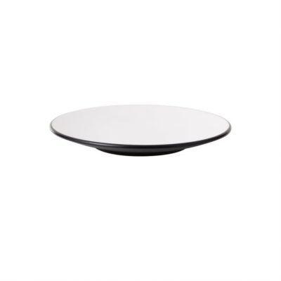 CC-Dual Colour Round Plate 18cm - White & Black