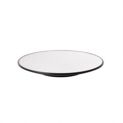 CC-Dual Colour Round Plate 20.5cm - White & Black