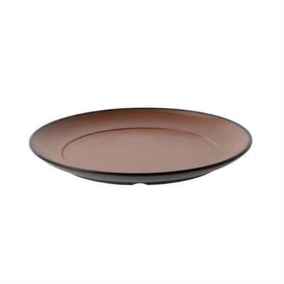 CC-Dual Colour Round Plate 21cm - Brown & Black