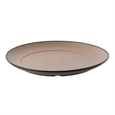 CC-Dual Colour Round Plate 26cm - Beige & Black