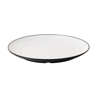 CC-Dual Colour Round Plate 26cm - White & Black