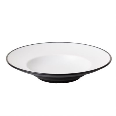 CC-Dual Colour Round Deep Plate 26.5cm - White & Black