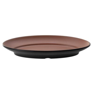 CC-Dual Colour Oval Plate 31x22cm - Brown & Black