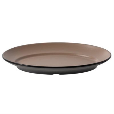 CC-Dual Colour Oval Plate 31x22cm - Beige & Black