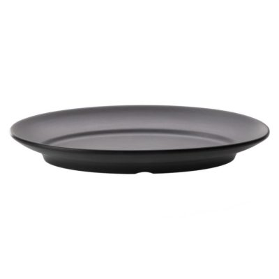 CC-Dual Colour Oval Plate 31x22cm - Grey & Black