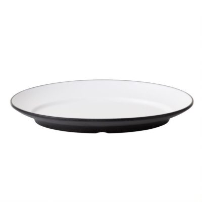 CC-Dual Colour Oval Plate 31x22cm - White & Black