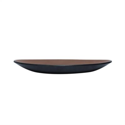 CC-Dual Colour Oval Plate 24.5x15cm - Brown & Black