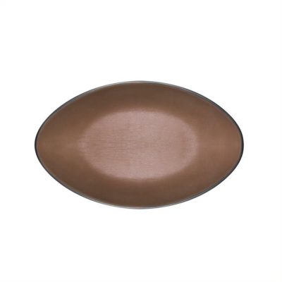 CC-Dual Colour Oval Plate 24.5x15cm - Brown & Black